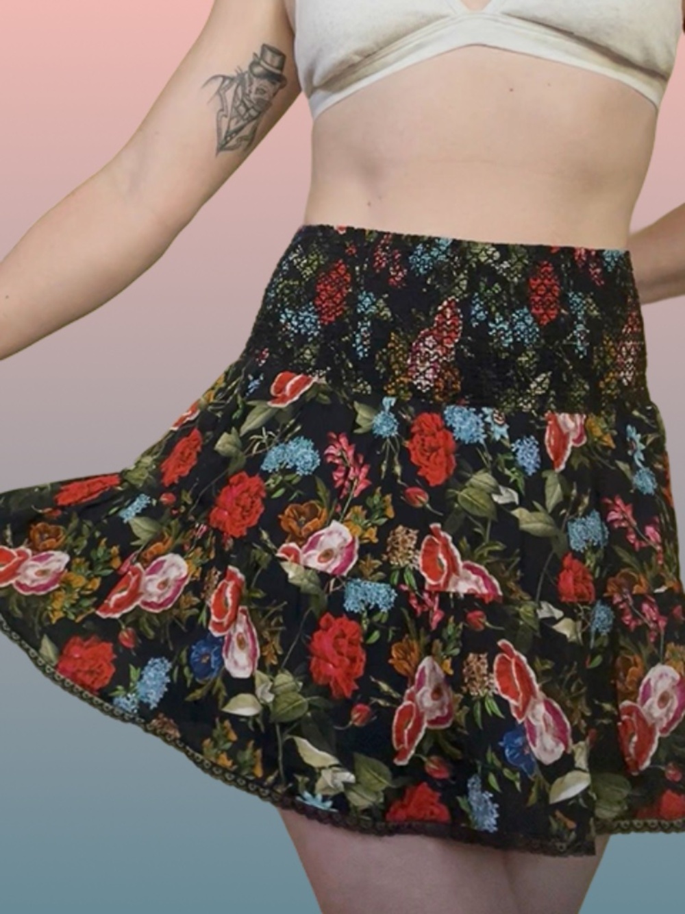 Alice + Olivia Floral Mini Skirt